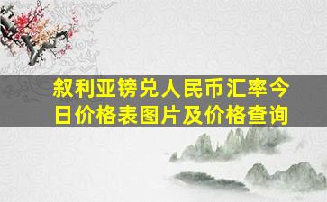 叙利亚镑兑人民币汇率今日价格表图片及价格查询