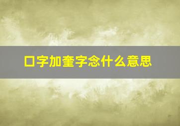 口字加奎字念什么意思