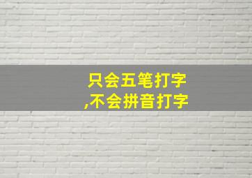 只会五笔打字,不会拼音打字