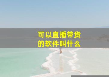 可以直播带货的软件叫什么