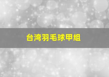 台湾羽毛球甲组