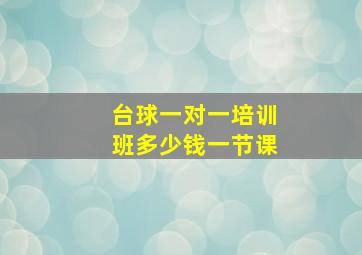 台球一对一培训班多少钱一节课