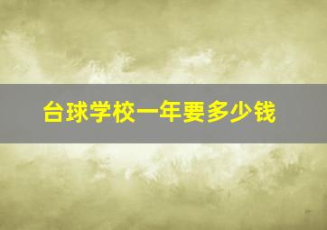 台球学校一年要多少钱