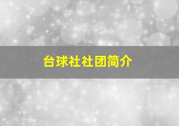 台球社社团简介