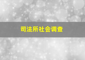 司法所社会调查