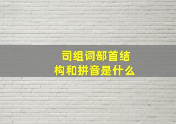 司组词部首结构和拼音是什么