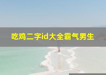 吃鸡二字id大全霸气男生