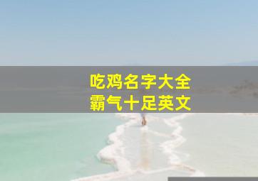 吃鸡名字大全霸气十足英文