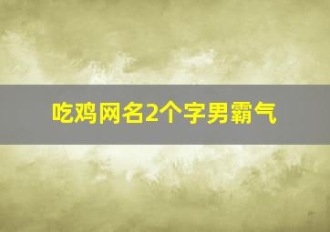 吃鸡网名2个字男霸气