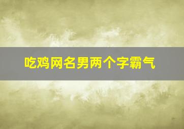 吃鸡网名男两个字霸气