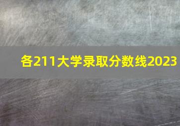 各211大学录取分数线2023