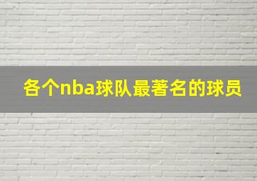 各个nba球队最著名的球员