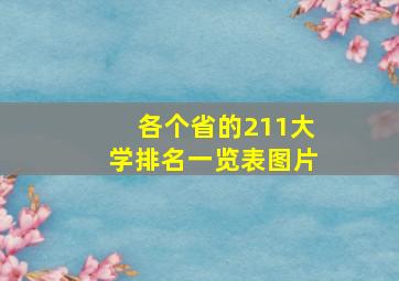 各个省的211大学排名一览表图片