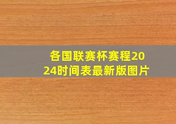 各国联赛杯赛程2024时间表最新版图片