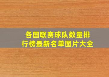 各国联赛球队数量排行榜最新名单图片大全