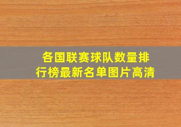 各国联赛球队数量排行榜最新名单图片高清