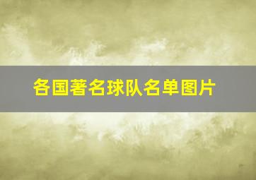 各国著名球队名单图片