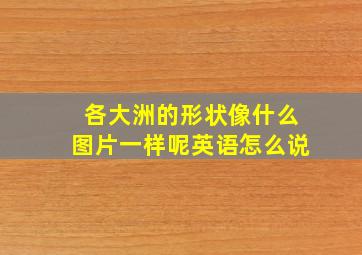 各大洲的形状像什么图片一样呢英语怎么说