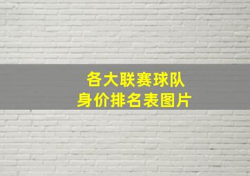 各大联赛球队身价排名表图片