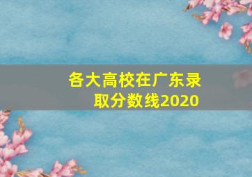 各大高校在广东录取分数线2020