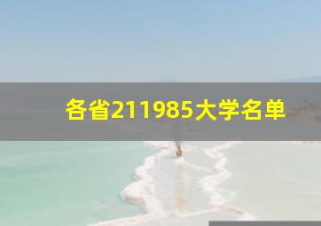 各省211985大学名单