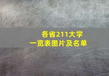 各省211大学一览表图片及名单