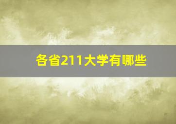 各省211大学有哪些