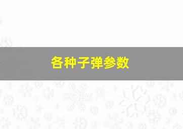 各种子弹参数