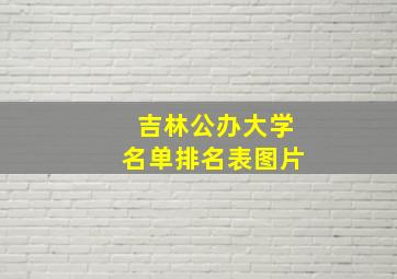 吉林公办大学名单排名表图片