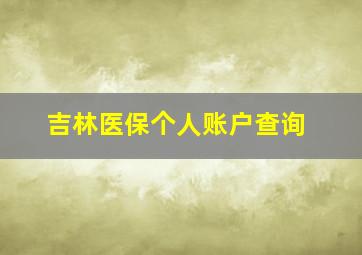 吉林医保个人账户查询