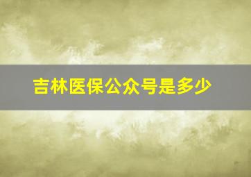 吉林医保公众号是多少