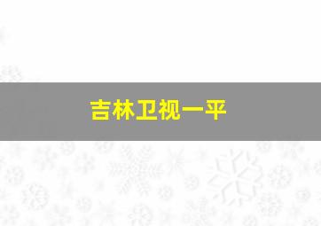 吉林卫视一平