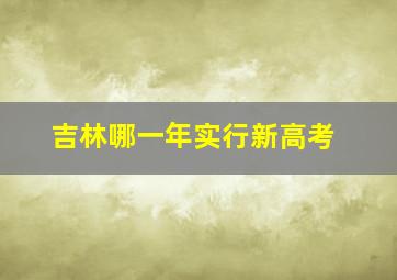 吉林哪一年实行新高考