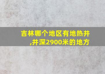 吉林哪个地区有地热井,井深2900米的地方