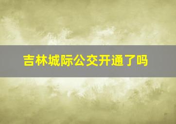 吉林城际公交开通了吗