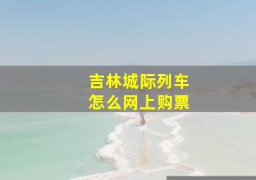 吉林城际列车怎么网上购票