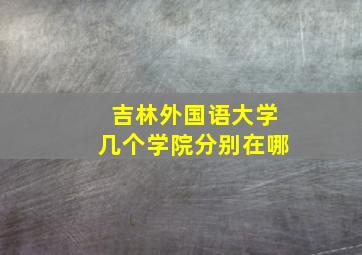 吉林外国语大学几个学院分别在哪