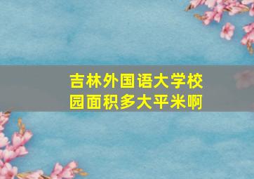 吉林外国语大学校园面积多大平米啊