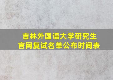 吉林外国语大学研究生官网复试名单公布时间表