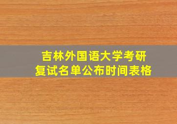 吉林外国语大学考研复试名单公布时间表格