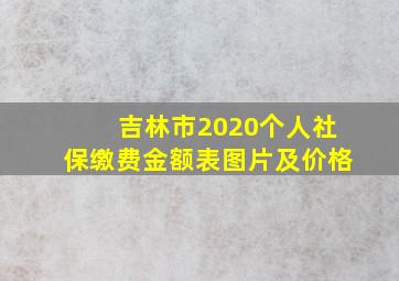 吉林市2020个人社保缴费金额表图片及价格