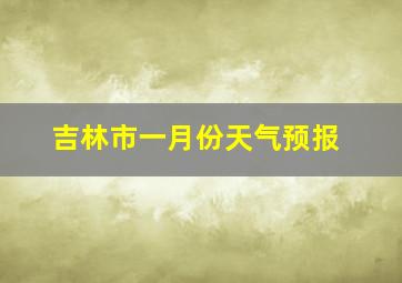 吉林市一月份天气预报