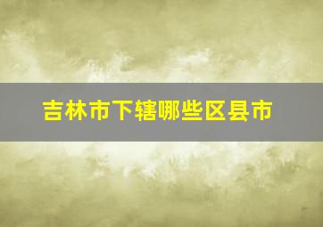 吉林市下辖哪些区县市