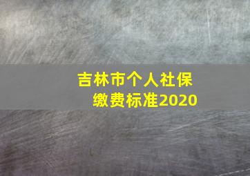 吉林市个人社保缴费标准2020