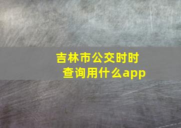 吉林市公交时时查询用什么app