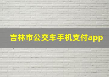 吉林市公交车手机支付app