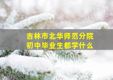 吉林市北华师范分院初中毕业生都学什么