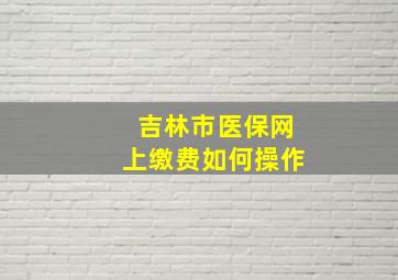 吉林市医保网上缴费如何操作