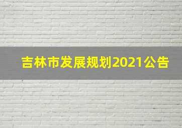 吉林市发展规划2021公告