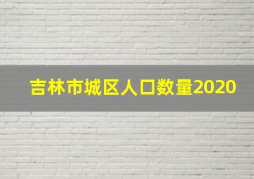 吉林市城区人口数量2020